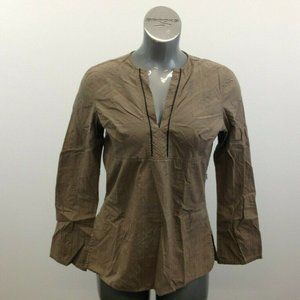 Tommy Hilfiger Top Women's Large Brown Striped